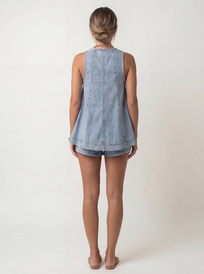 Denim Two Piece Set